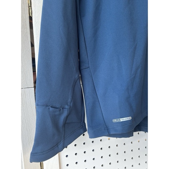 Saucony Run Warm Quarter Zip Men's XL Blue Reflective Jacket Shirt Long SLV - Picture 3 of 9